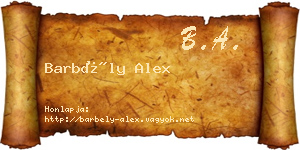 Barbély Alex névjegykártya
