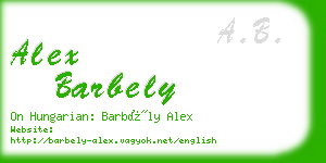 alex barbely business card